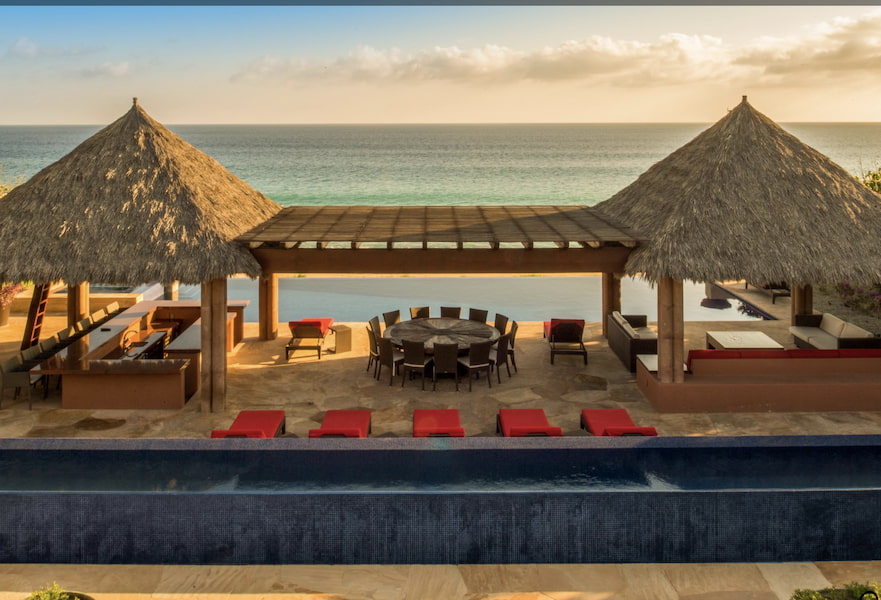 Ocean view at the outdoor seating area in Villa Tranquilidad, San Jose del Cabo, Mexico