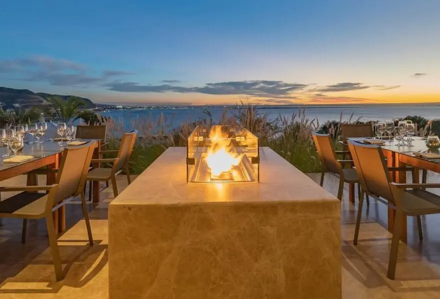 Sunset view at Cardon Restaurant in Puerta Cortez La Paz Mexico