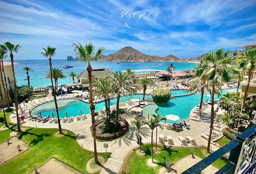 Poolside view at Casa Dorada Resort in Cabo San Lucas Mexico