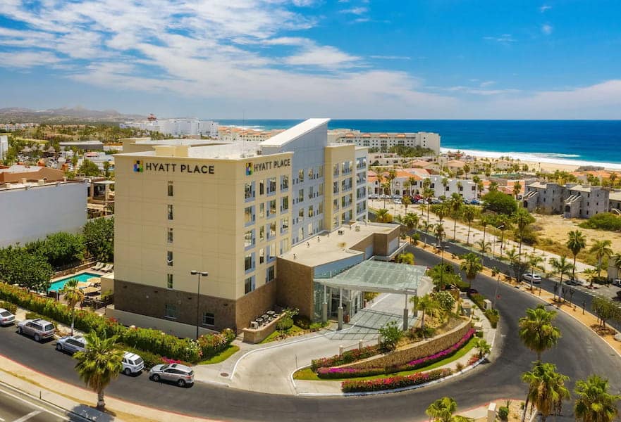 Aerial view of Hyatt Place hotel in San José del Cabo, Mexico