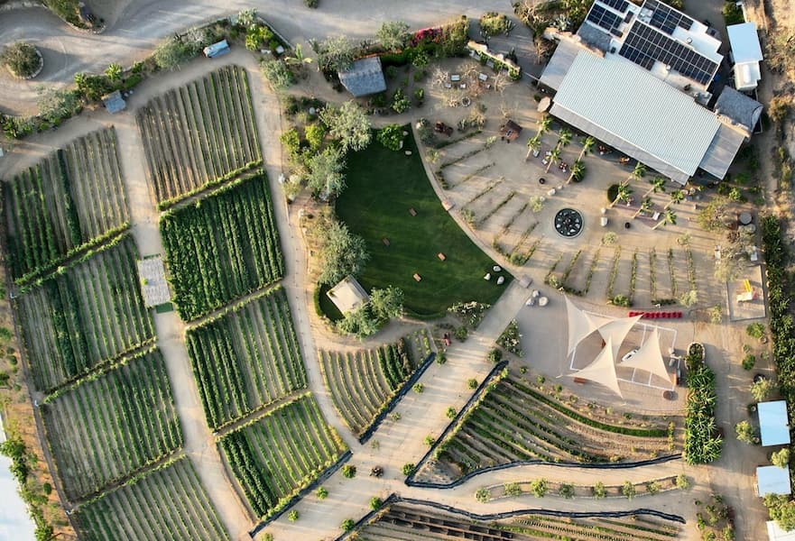 Aerial view of El Huerto Farm to Table in Cabo San Lucas, Mexico