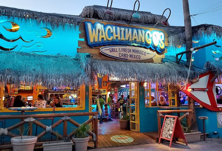 Main entrance at Wachinango's restaurant in Cabo San Lucas, Mexico